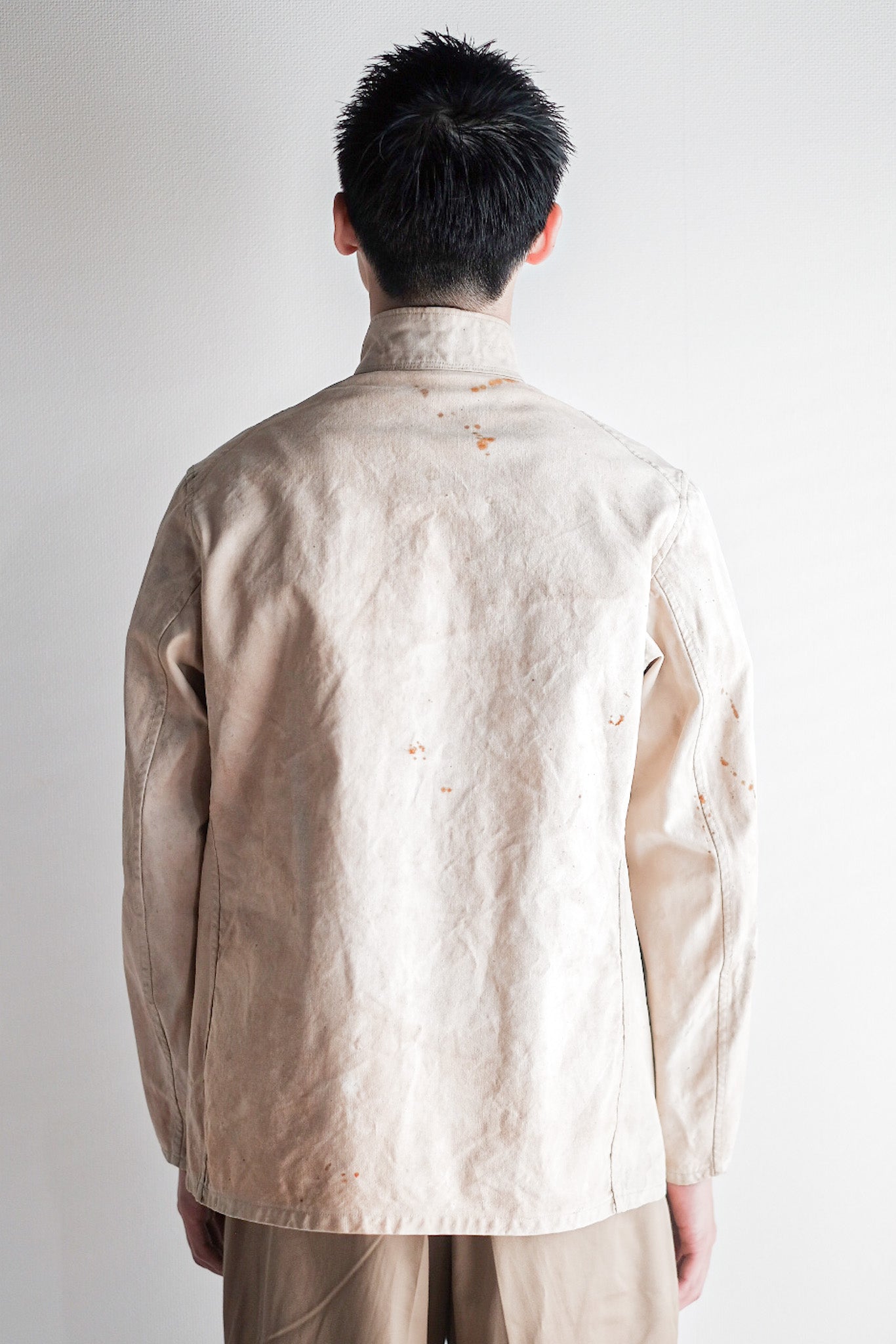 ［~30's］French Vintage Stand Collar Linen Jacket