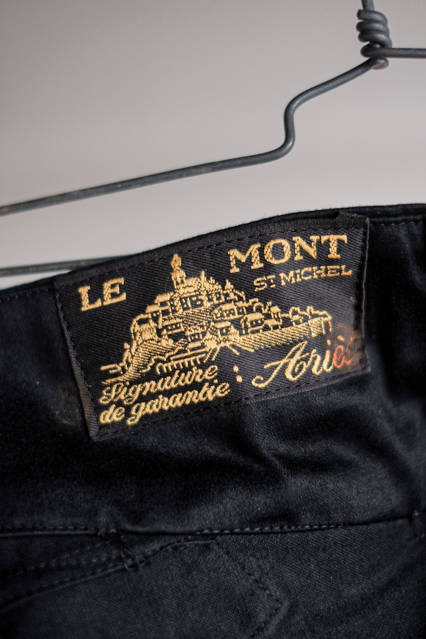 30's] French Vintage Black Moleskin Work Pants 