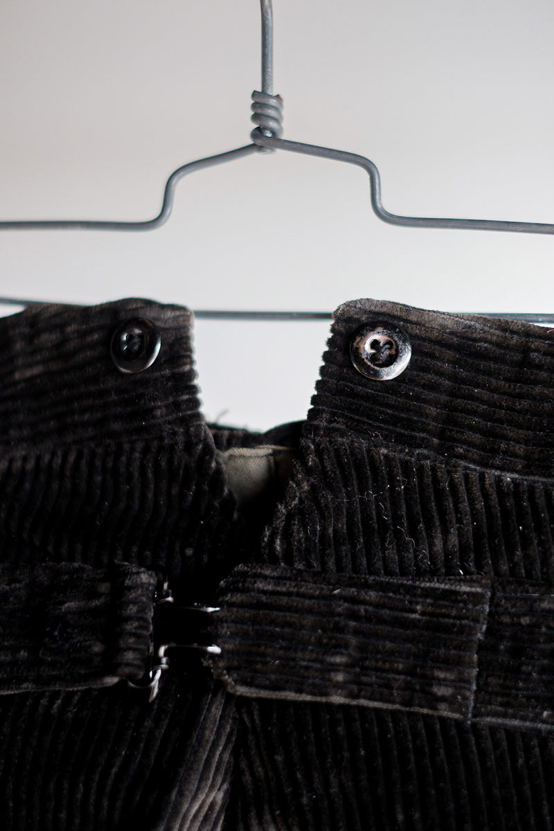 【~30's】French Vintage Dark Brown Corduroy Work Pants "Dead Stock"