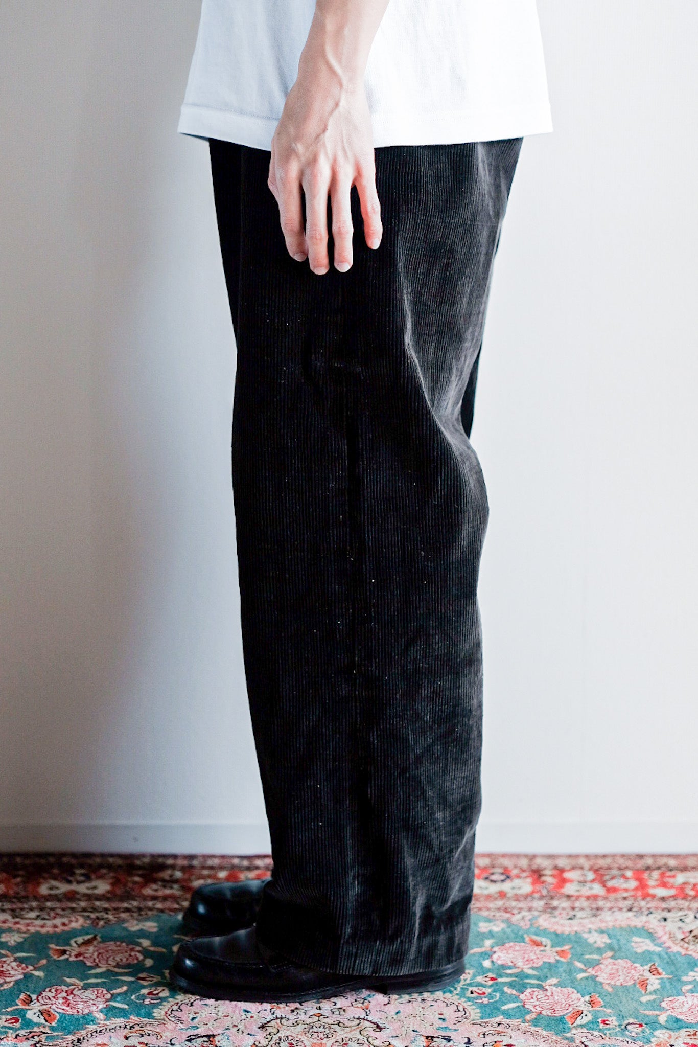 【 ~ 40's 】 French Vintage Dark Brown Corduroy Work Pants