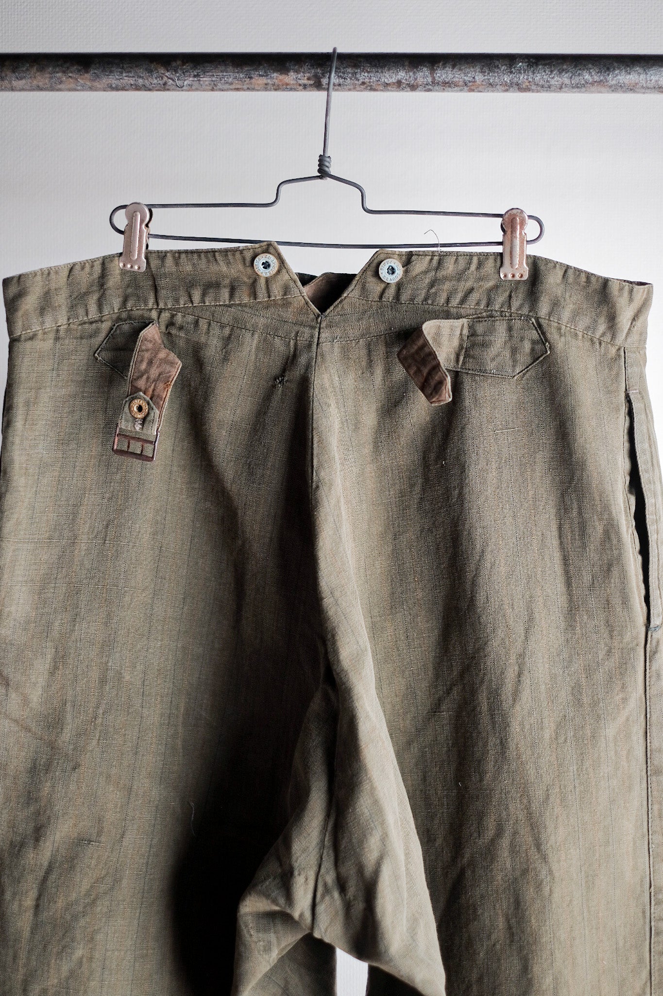 ［~20's］French Vintage Moss Green Hunting Gilet & Jodhpurs "Au Louvre"