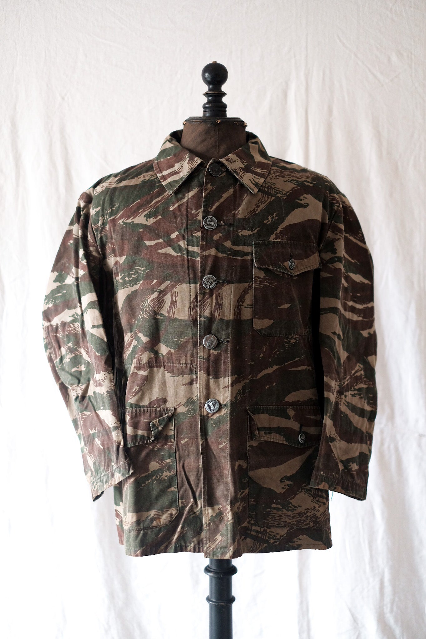 [~ 40 '] 프랑스 빈티지 위장 사냥 재킷