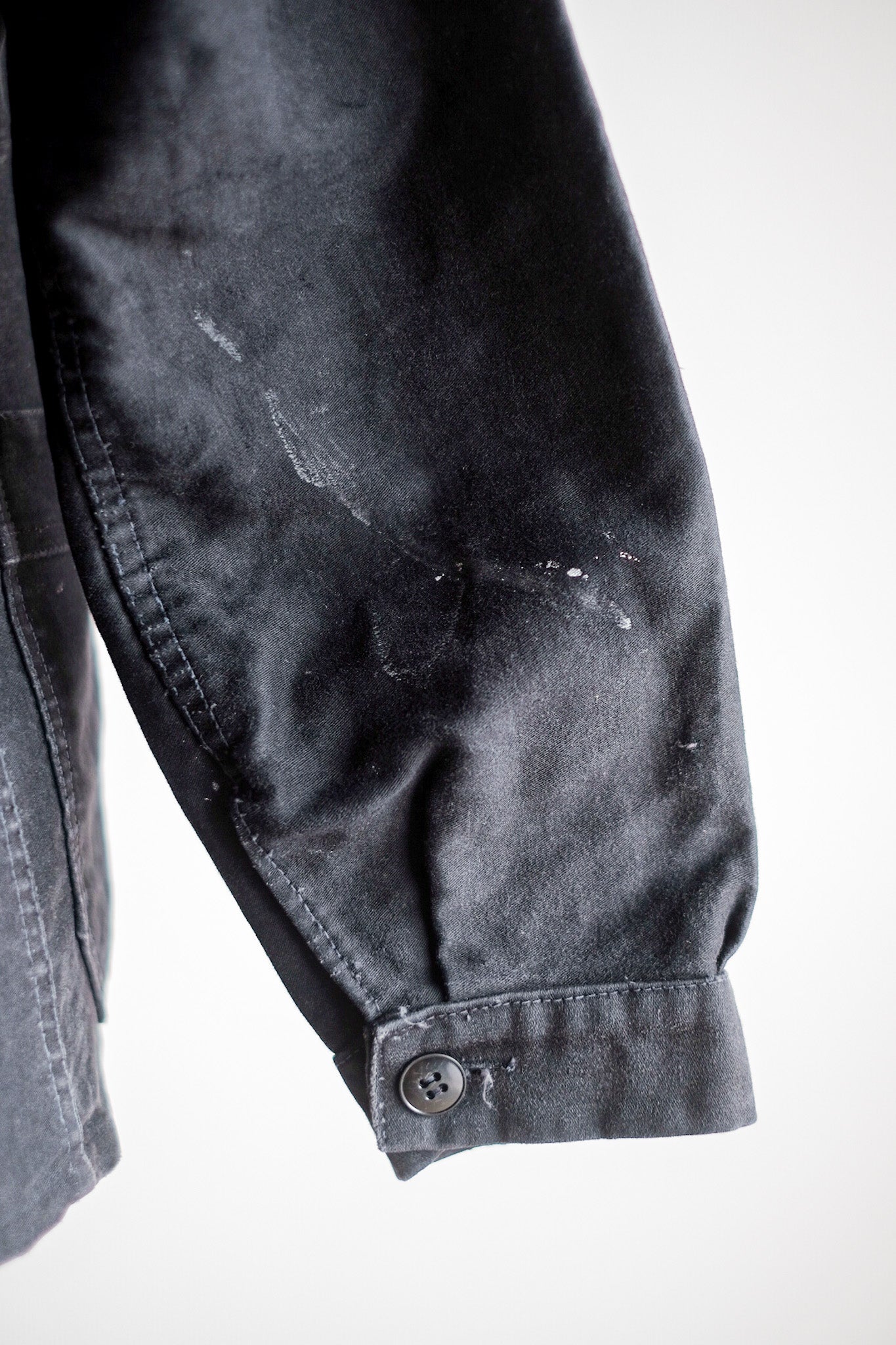 【~60's】French Vintage Black Moleskin Work Jacket