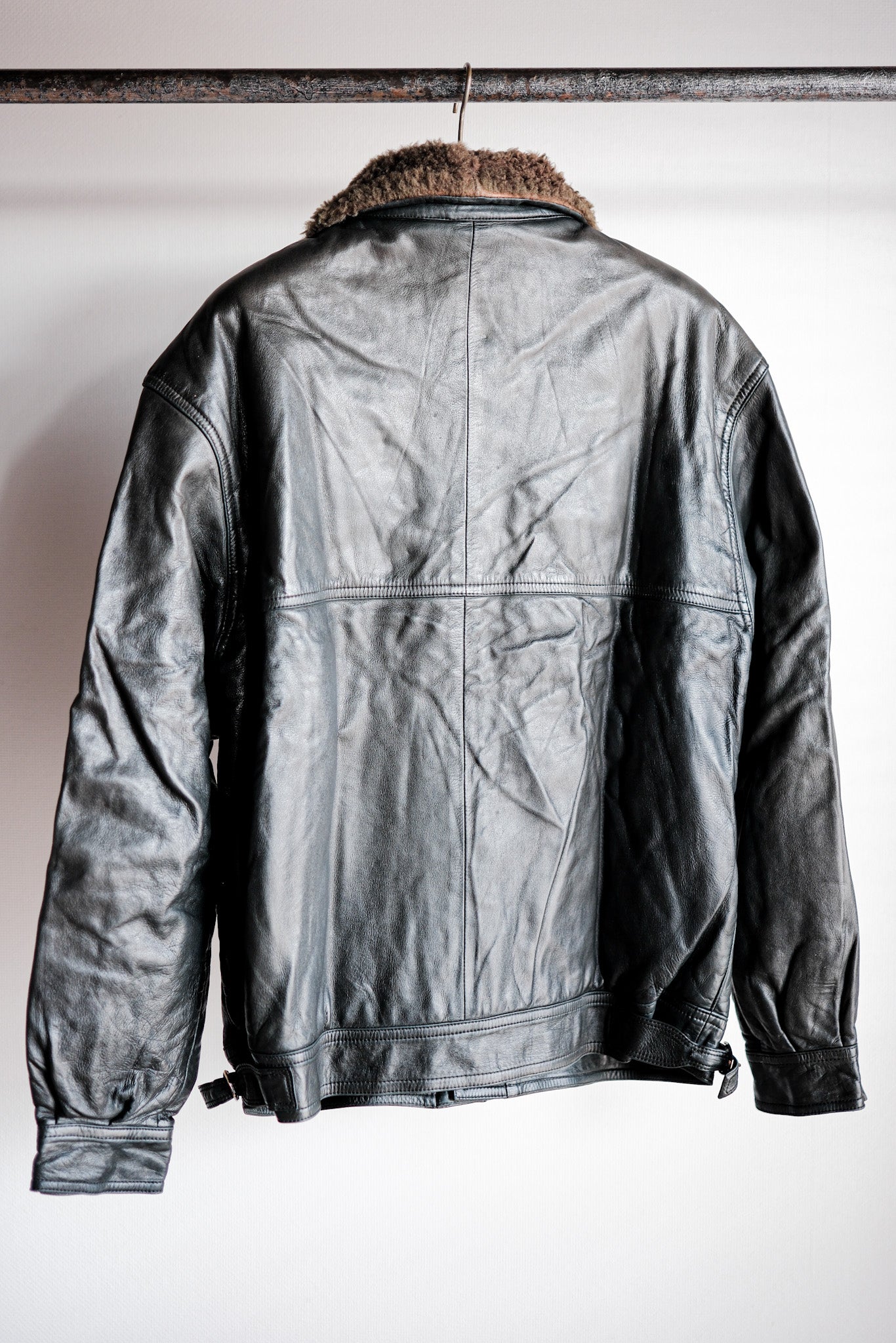 ［~80's］Old Gucci Leather Bomber Jacket Size.52