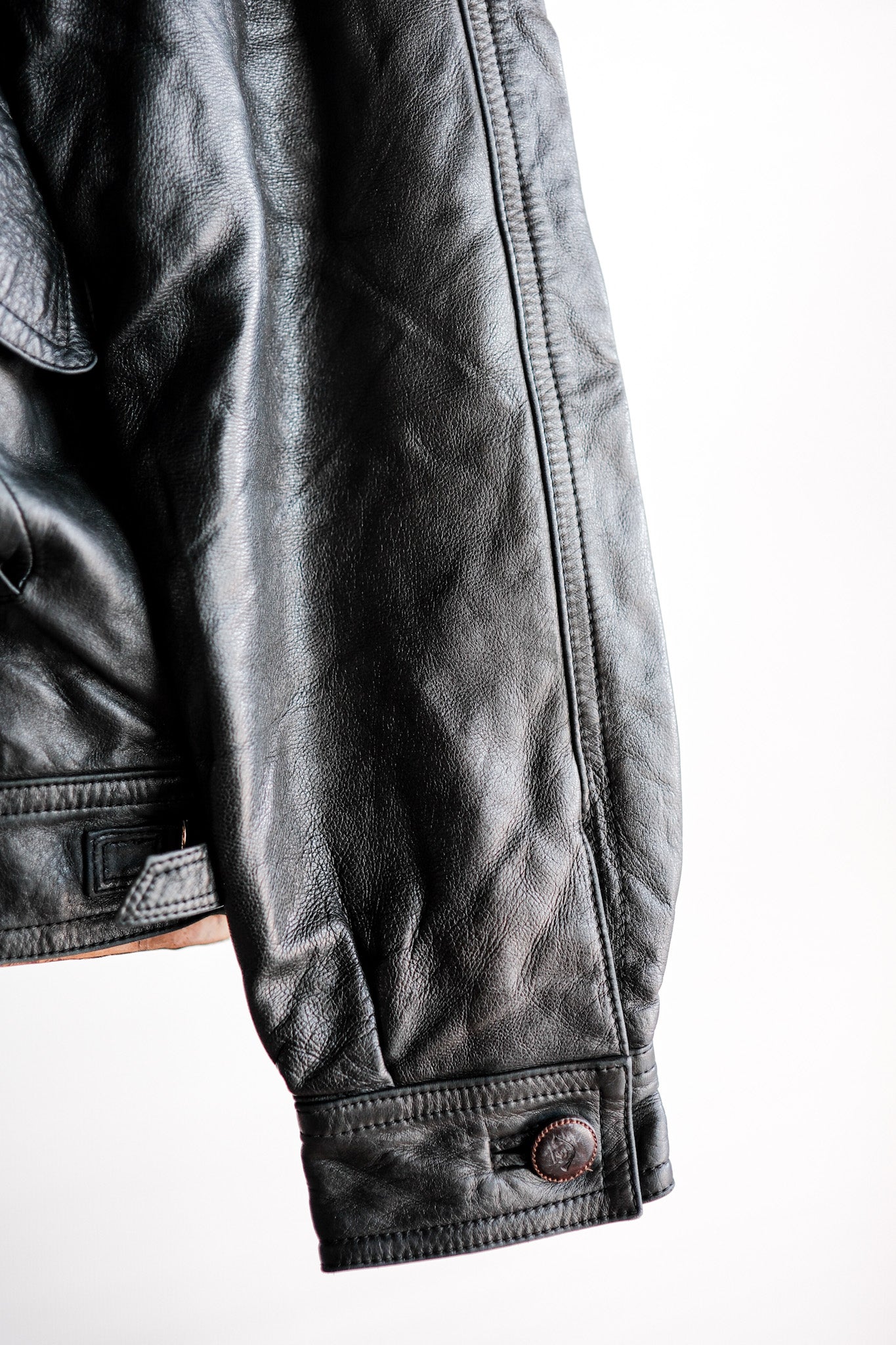 ［~80's］Old Gucci Leather Bomber Jacket Size.52