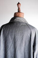 [~ 40's] French Vintage Salt & Pepper Cotton HBT ทำงานเสื้อโค้ท Chith Chin Strap "Dead Stock"