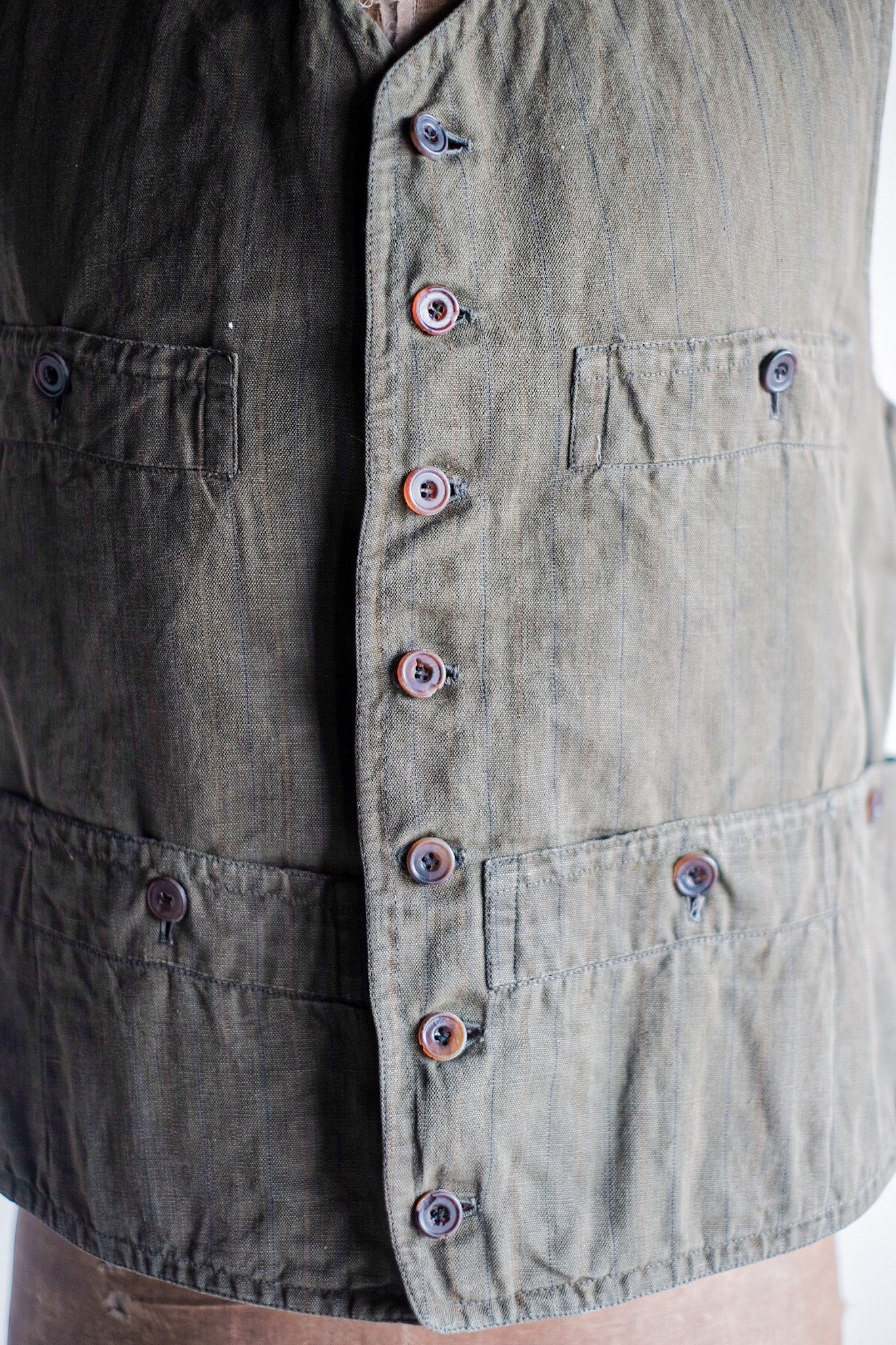 ［~20's］French Vintage Moss Green Hunting Gilet & Jodhpurs "Au Louvre"