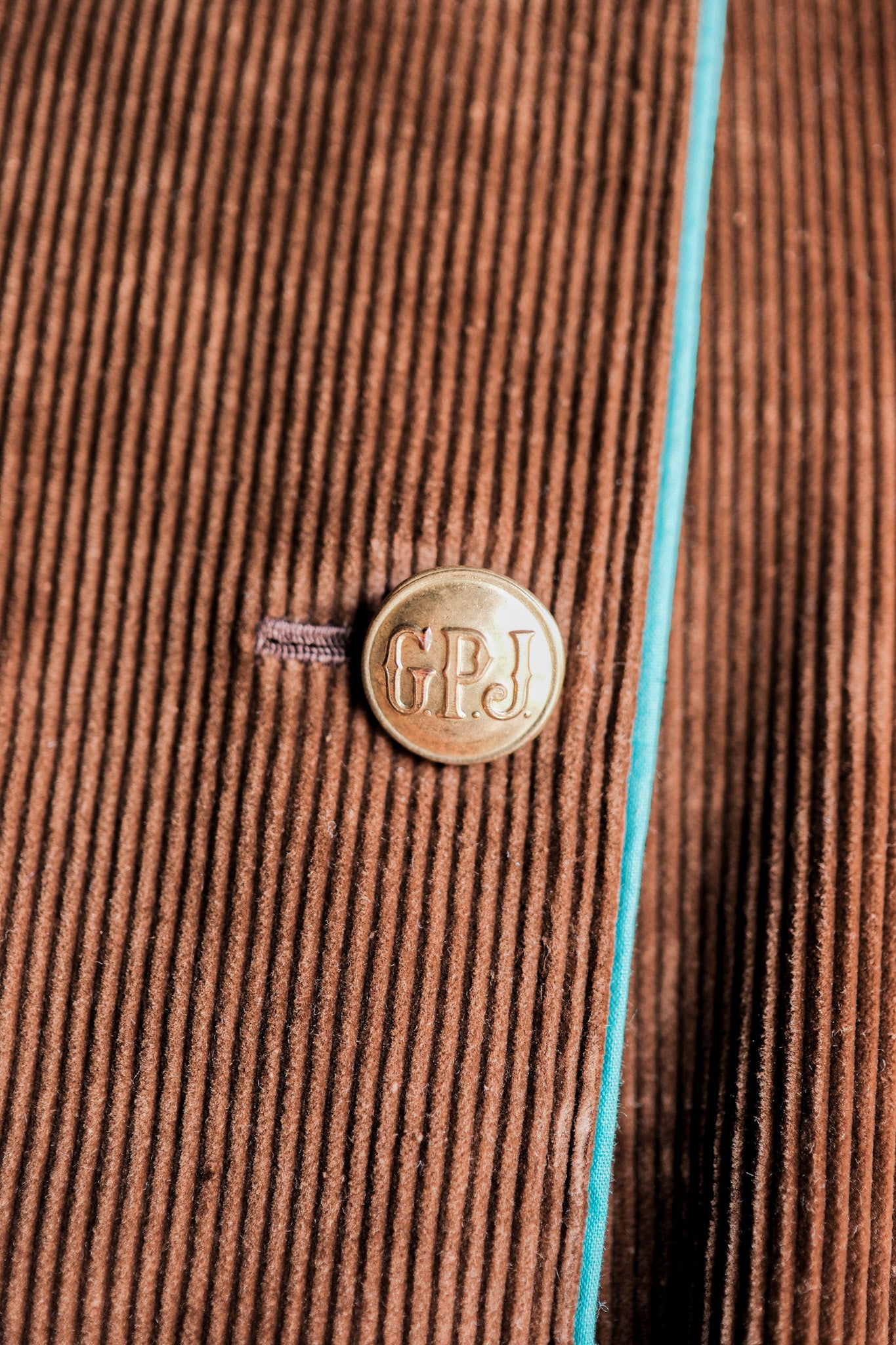 ［~30’s］Italian Army Double Breasted Brown Corduroy Jacket “Dead Stock”