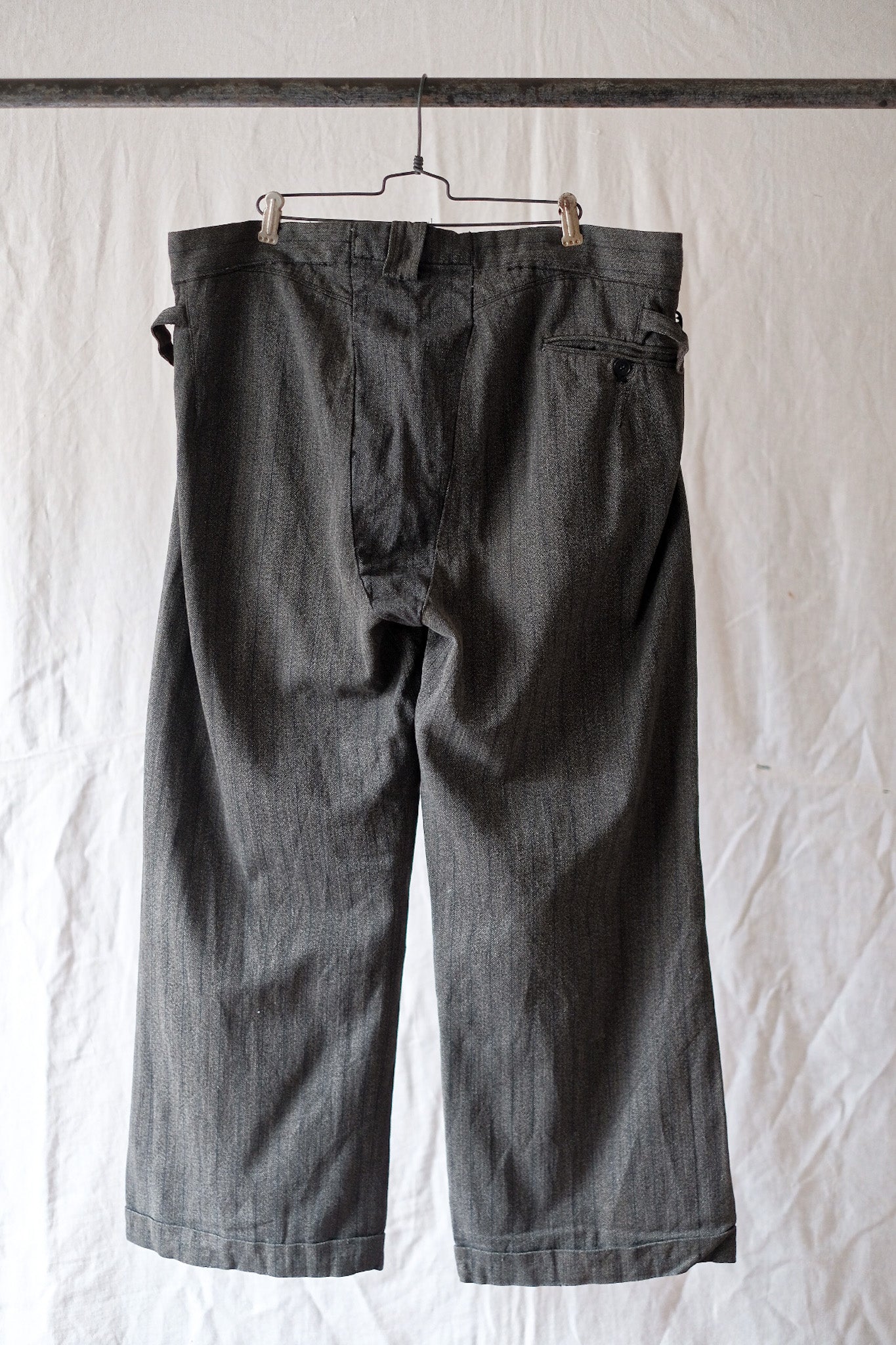 [〜40年代]法國復古鹽和胡椒HBT工作褲