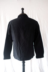 【~50's】French Vintage "Le Mont St. Michel" Black Moleskin Work Jacket