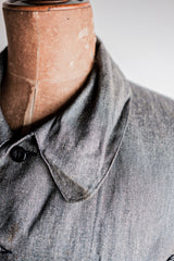 [~ 40's] French Vintage Black Chambray Atelier Coat "Dead Stock"