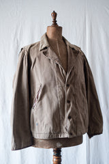 [~ 30's] ผ้าใบผ้าใบผ้าใบวินเทจฝรั่งเศสทำกลับบ้านแจ็คเก็ตทำงาน