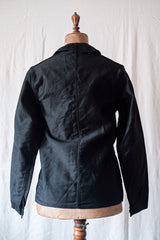 【~40's】French Vintage Black Moleskin Work Jacket