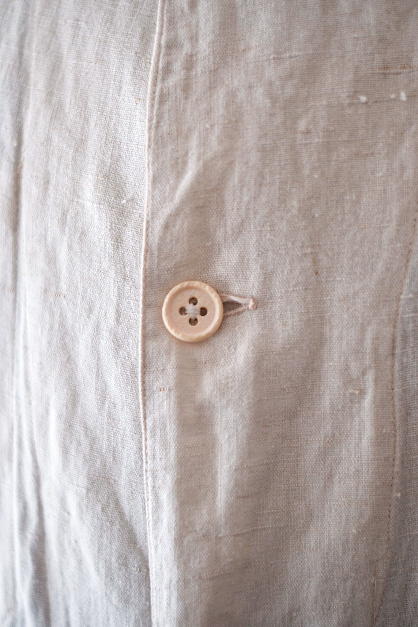 [~ 30's] Chatif de travail de lin en coton blanc vintage français