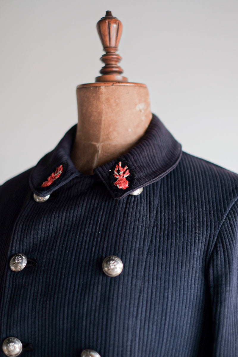 [~ 30's] แจ็คเก็ต French Vintage Cotton Pique Double Breasted Fireman