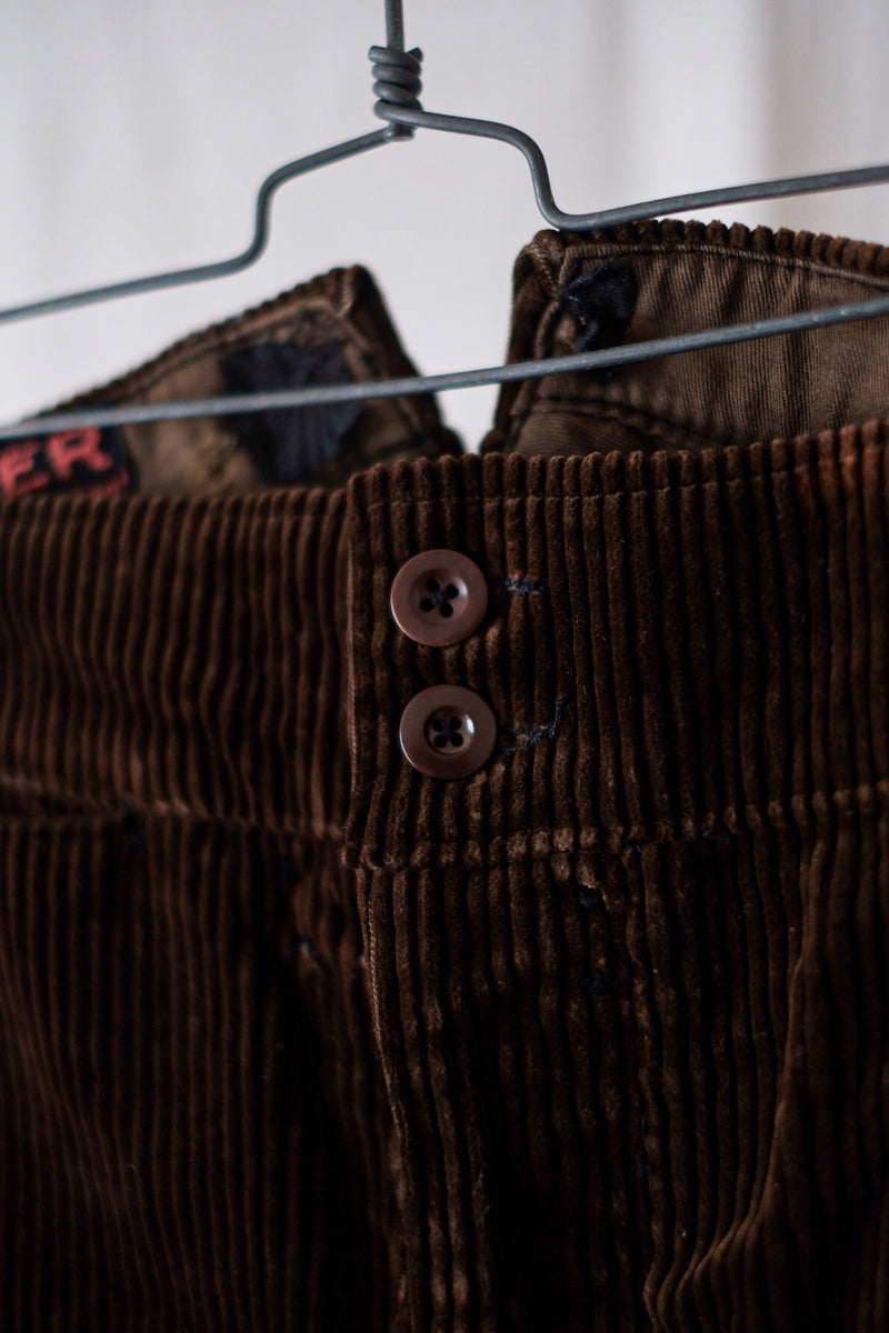 【~30's】French Vintage Brown Corduroy Work Pants "CREPIER"