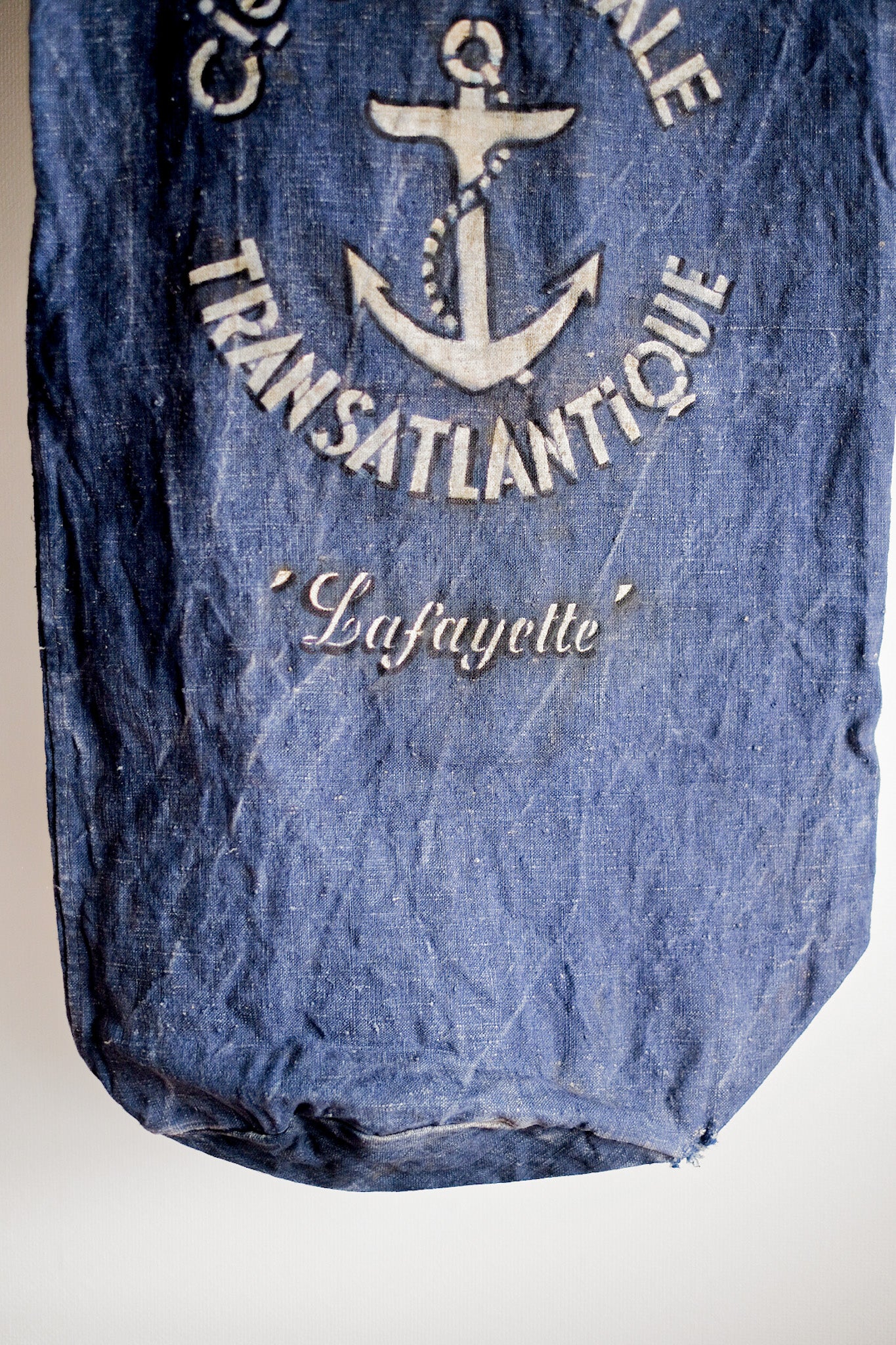 ［~30's］French Vintage Indigo Hemp Linen Duffle Bag "MS Lafayette"