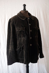 【~30's】French Vintage Dark Brown Corduroy Gamekeeper Hunting Jacket