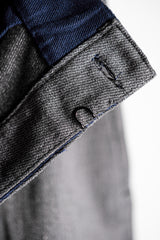 [~ 30's] French Vintage Salt & Pepper Cotton Twil ทำงานกางเกง "Dead Stock"