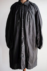 [ต้น 20 C] ผ้าลินินสีดำสีดำโบราณของฝรั่งเศส Smock Type "Biaude" "Dead Stock"