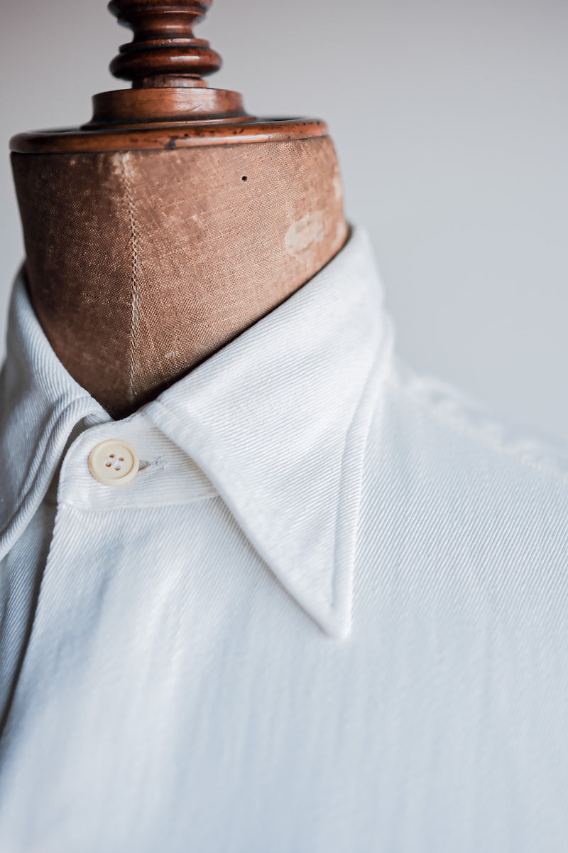 【~30's】French Vintage White Cotton Twill Colonial Jacket