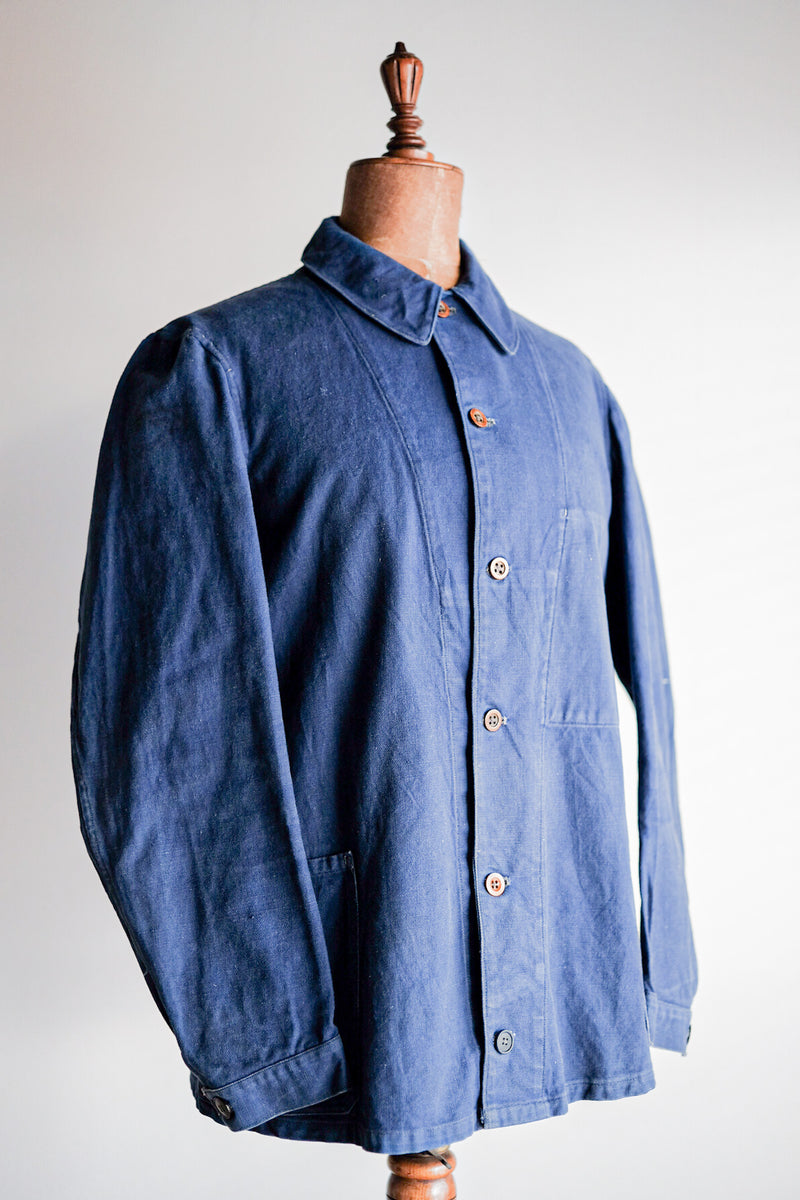 [~ 40's] French Navy Indigo Cotton Twill Chore Jacket