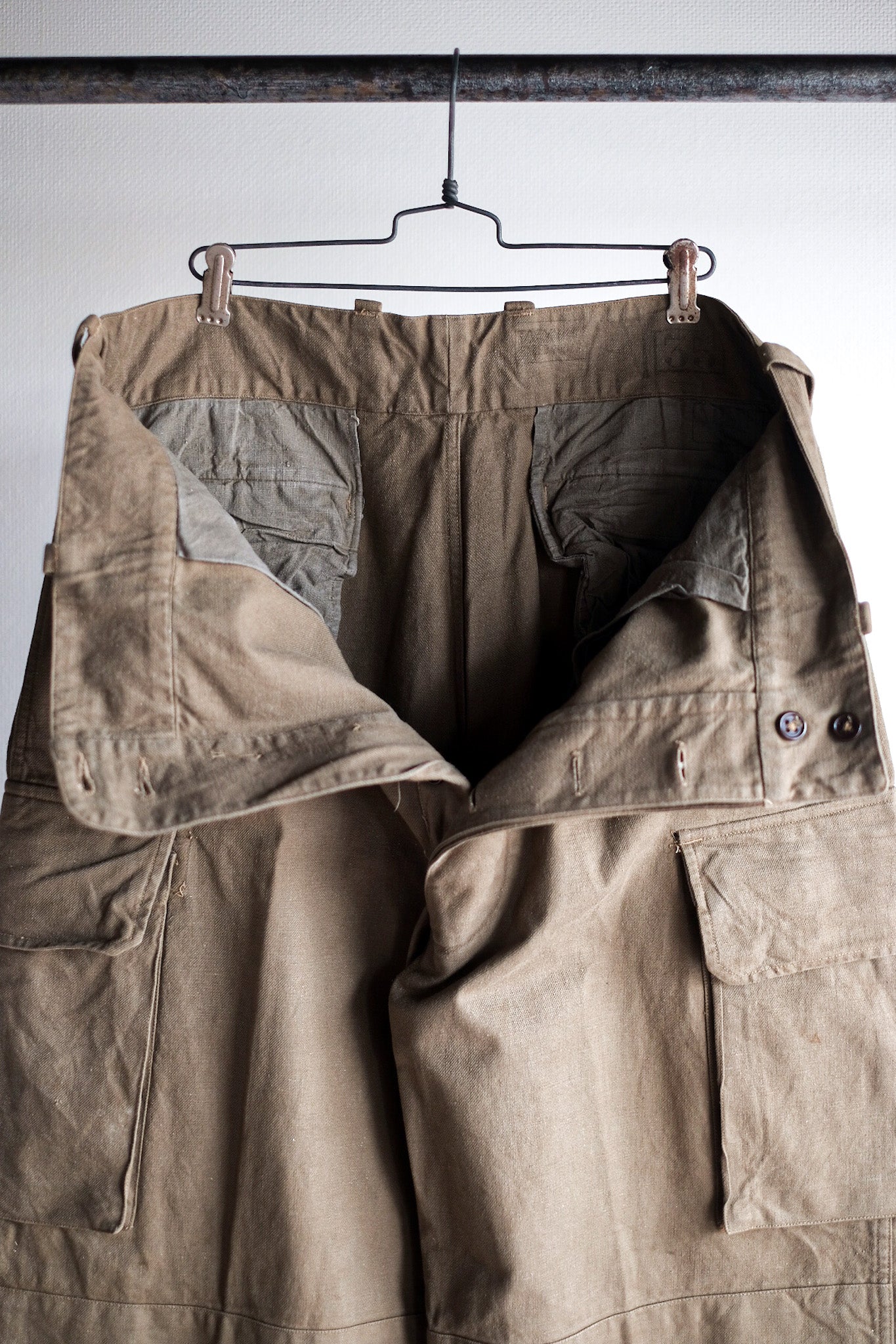 [~ 50's] French Army M47 Taille de pantalons de terrain.35 "Stock mort"