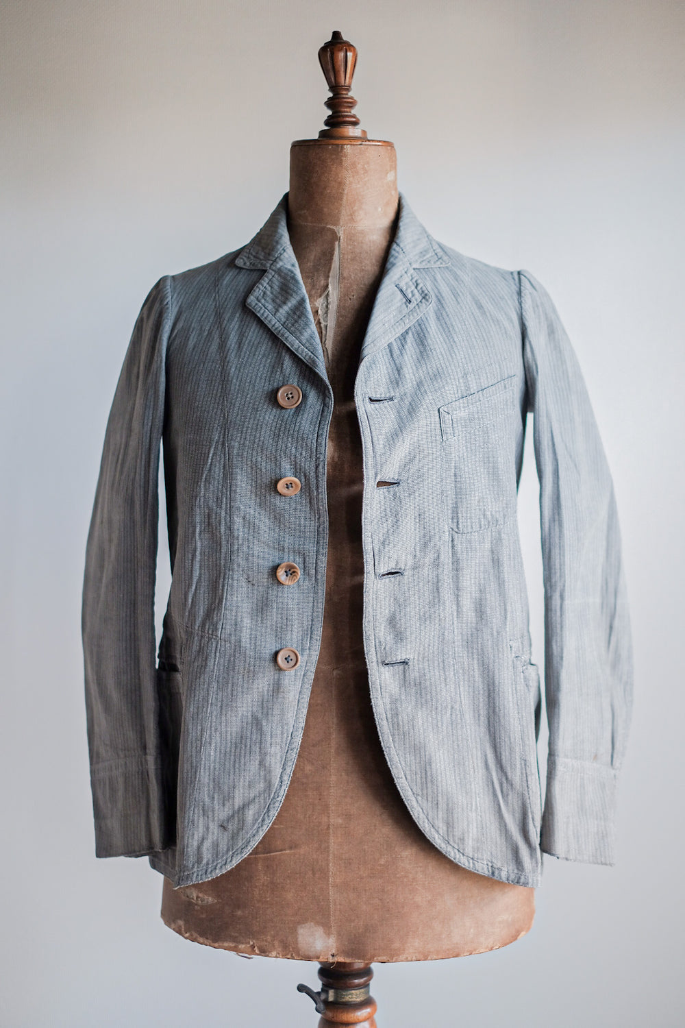 ［~10's］French Antique Chambray Striped Sack Jacket