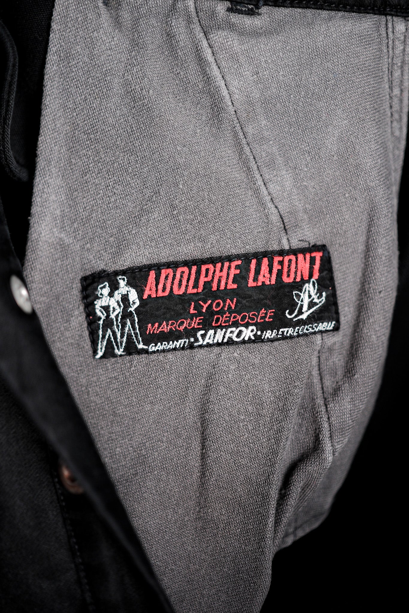 ［~50's］French Vintage Black Moleskin Work Pants "Adolphe Lafont"