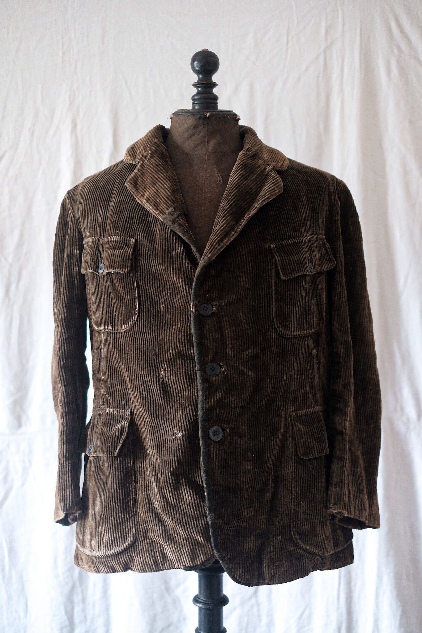 [〜40年代]法國復古棕色燈芯絨夾克