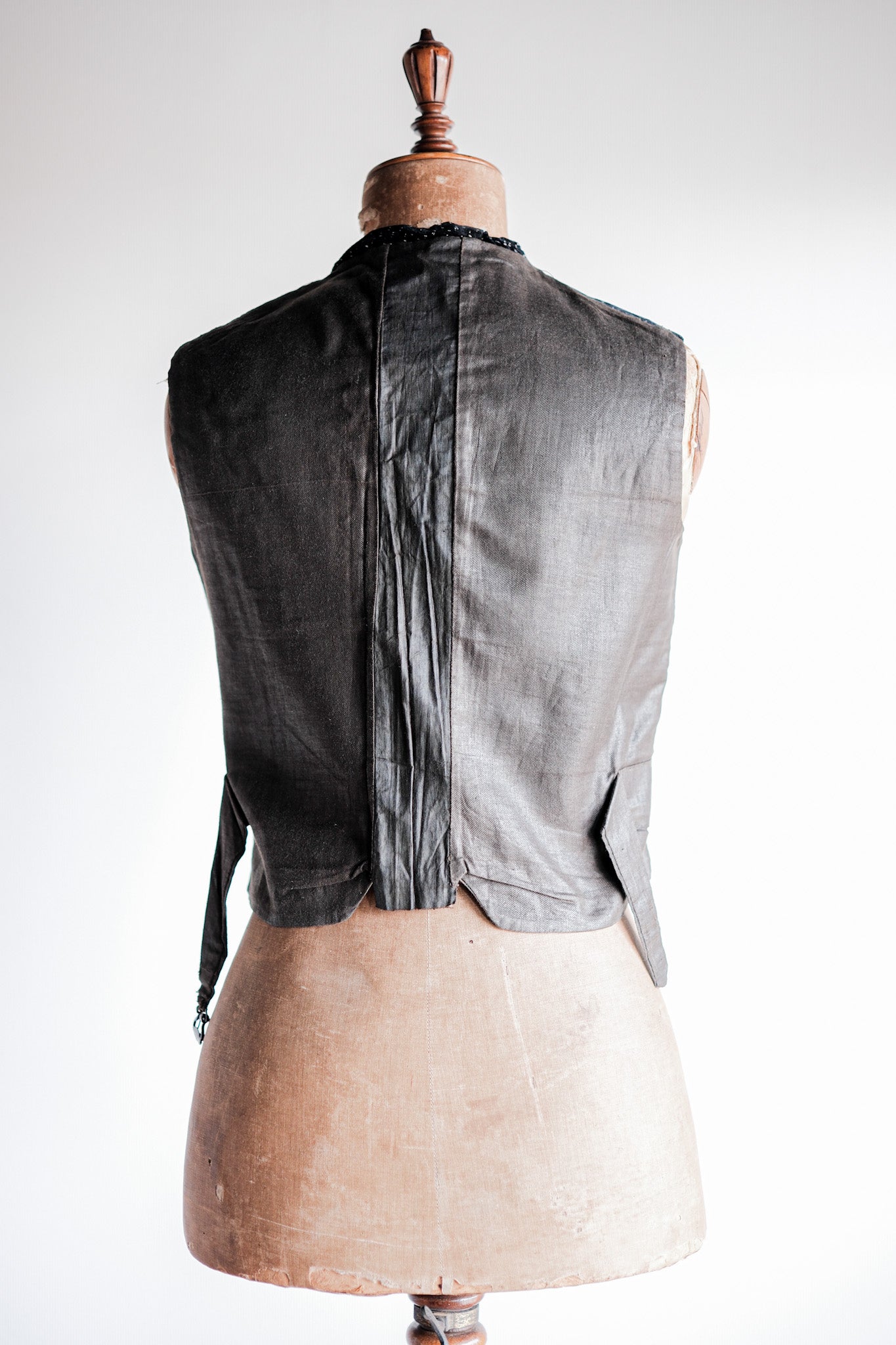 ［Late 19th C］French Antique Black Velvet Gilet
