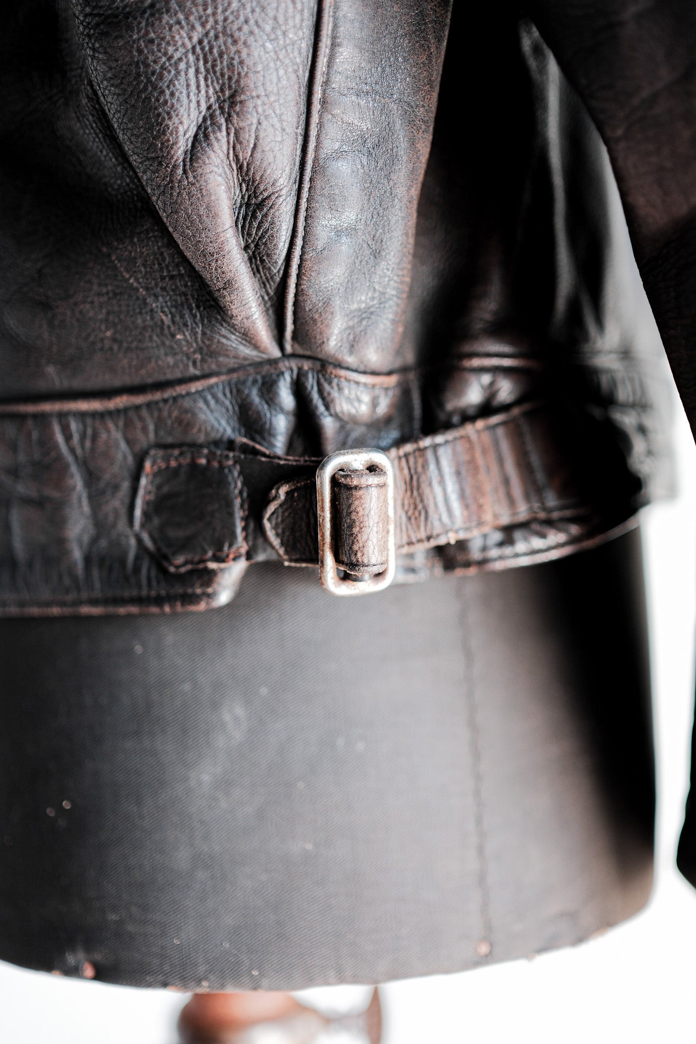 【~40's】Australia Vintage Zip Up Leather Jacket