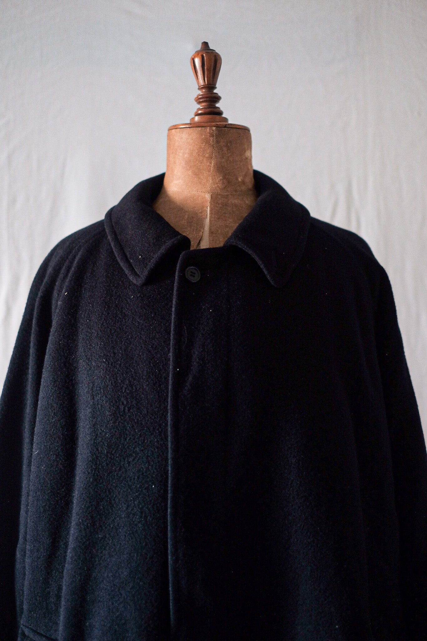 [〜80年代]老式Burberry的單一Raglan Balmacaan外套“羊毛與駱駝”