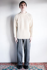 [~ 30's] French Vintage Salt & Pepper Cotton Twil ทำงานกางเกง "Dead Stock"