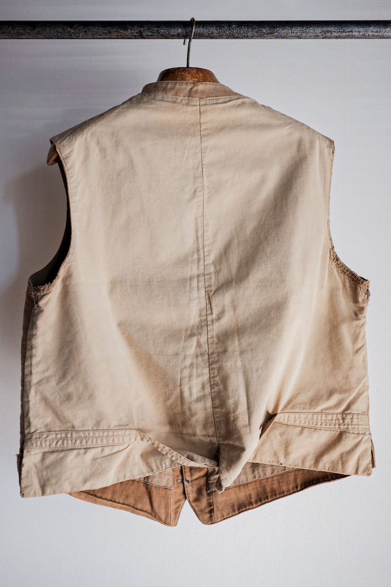 【~30's】French Vintage Moleskin Hunting Gilet