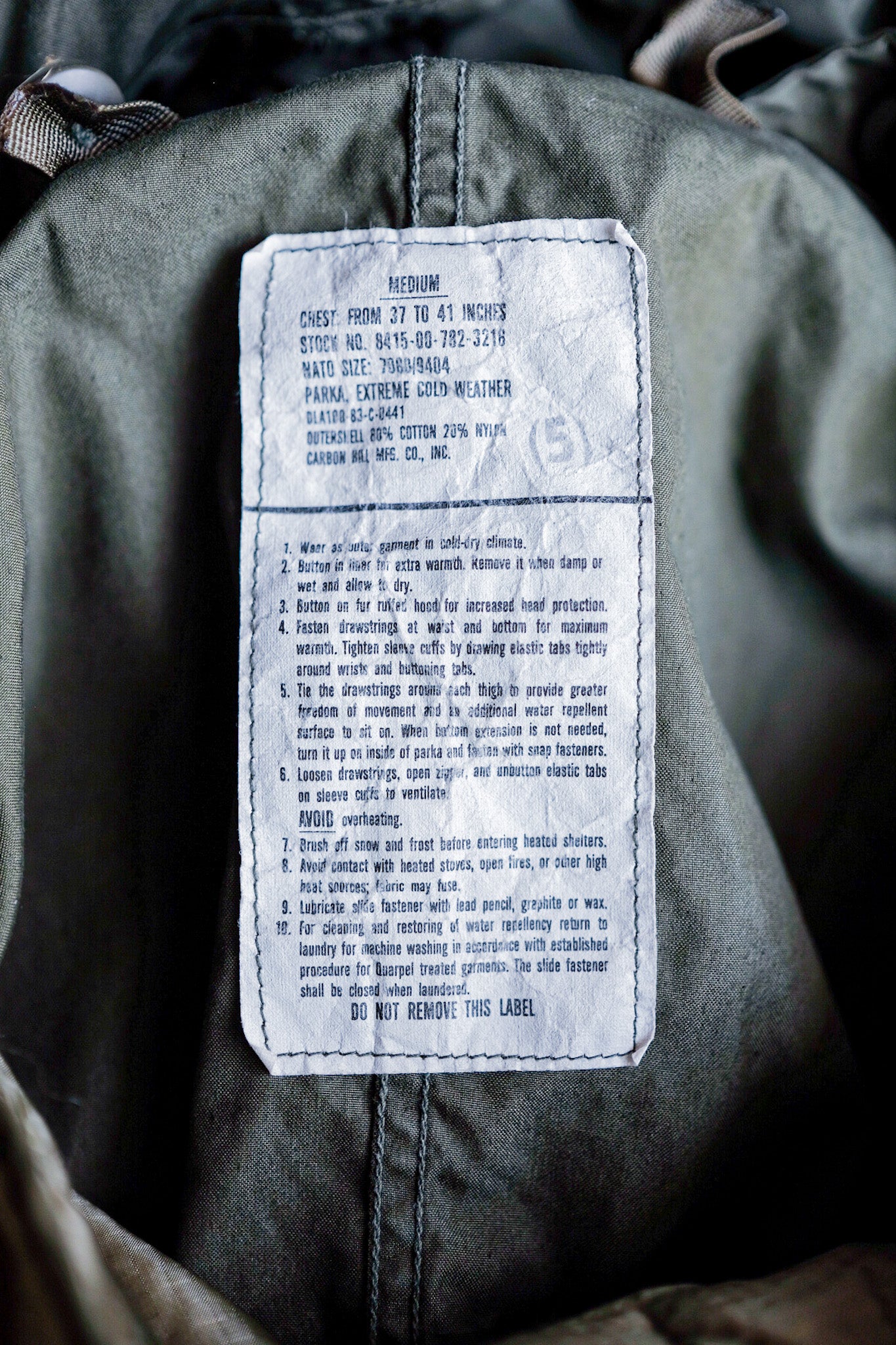 ［~80's］U.S.ARMY M-65 Fishtail Parka Size.MEDIUM "Full Set"