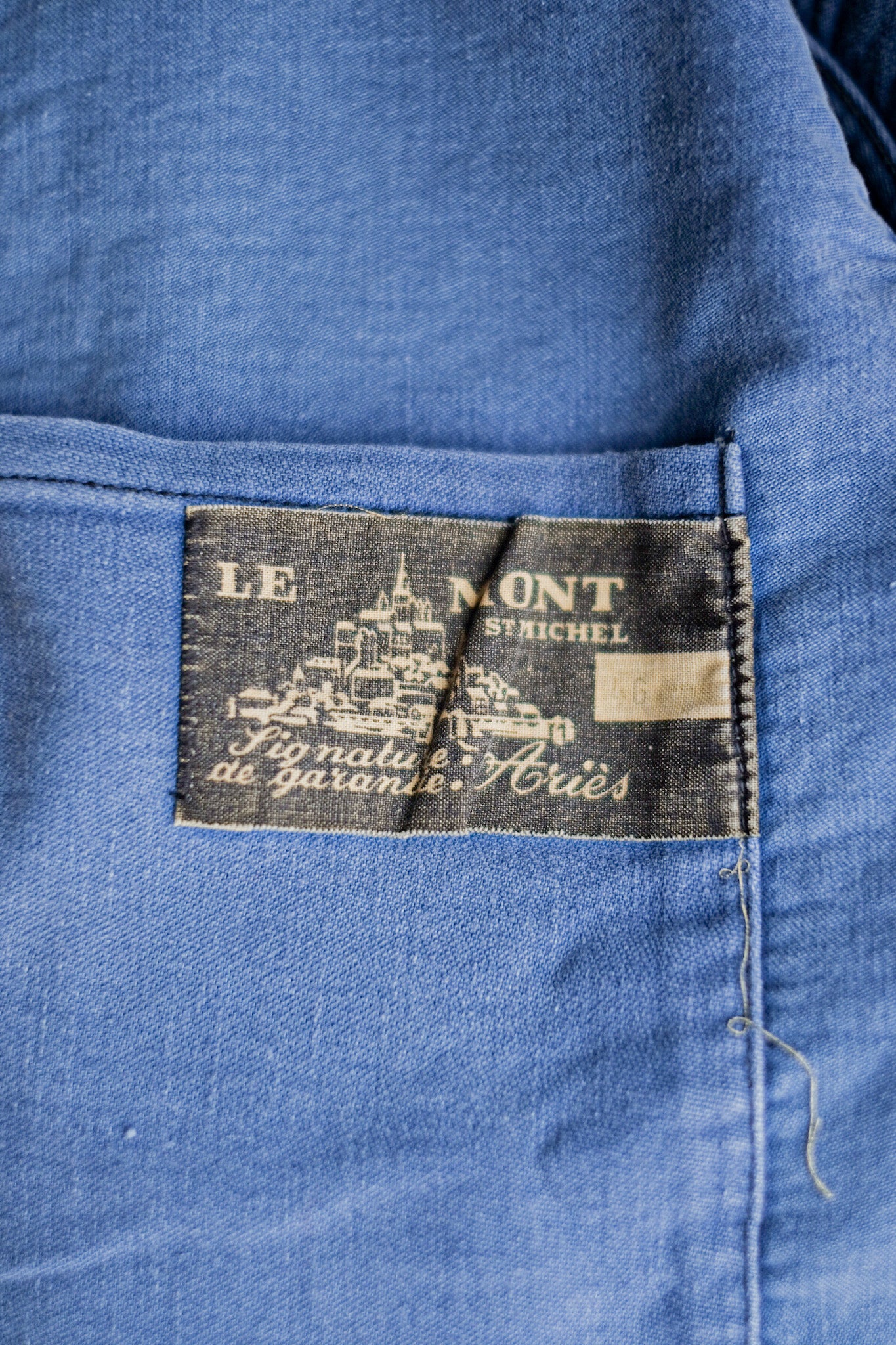 ［~50's］French Vintage Blue Moleskin Work Jacket "Le Mont St. Michel"