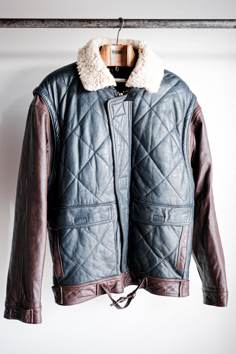 [~ 70's] Old Marcel Lassance Leather Bomber Jacket Size.52