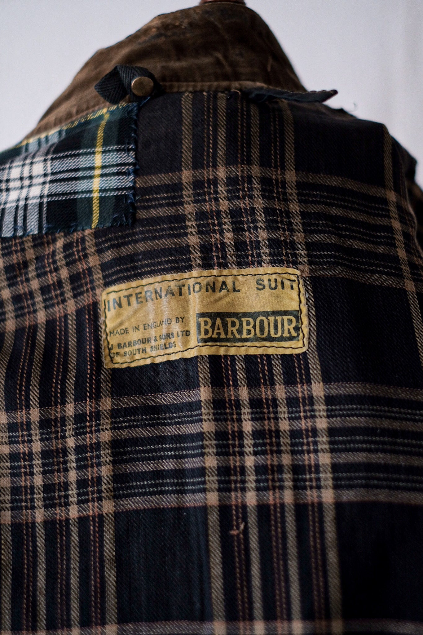 [~ 70's] Barbour vintage "Suite international" Label jaune "Configuration"
