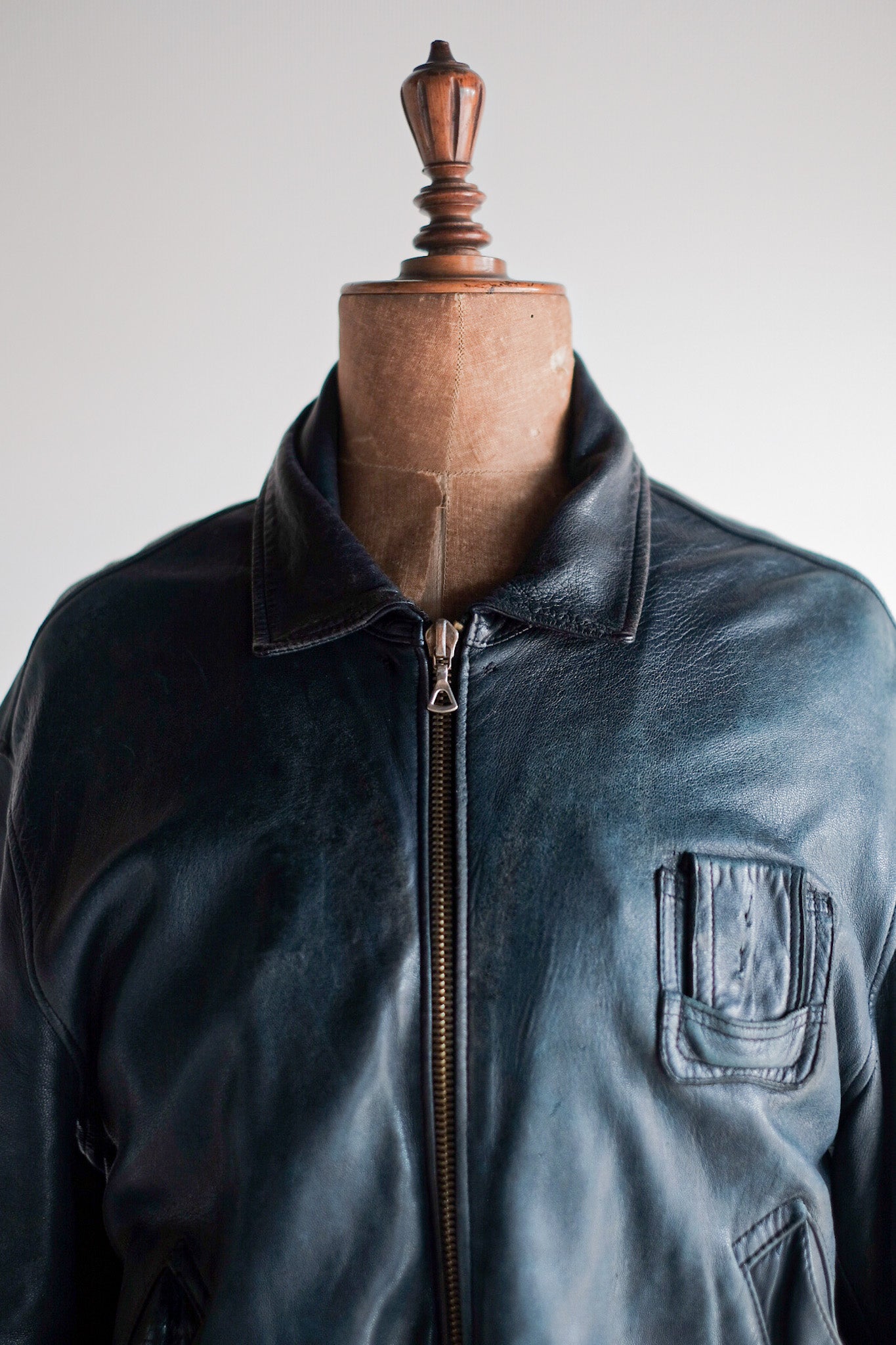 80's】French Air Force Pilot Leather Jacket