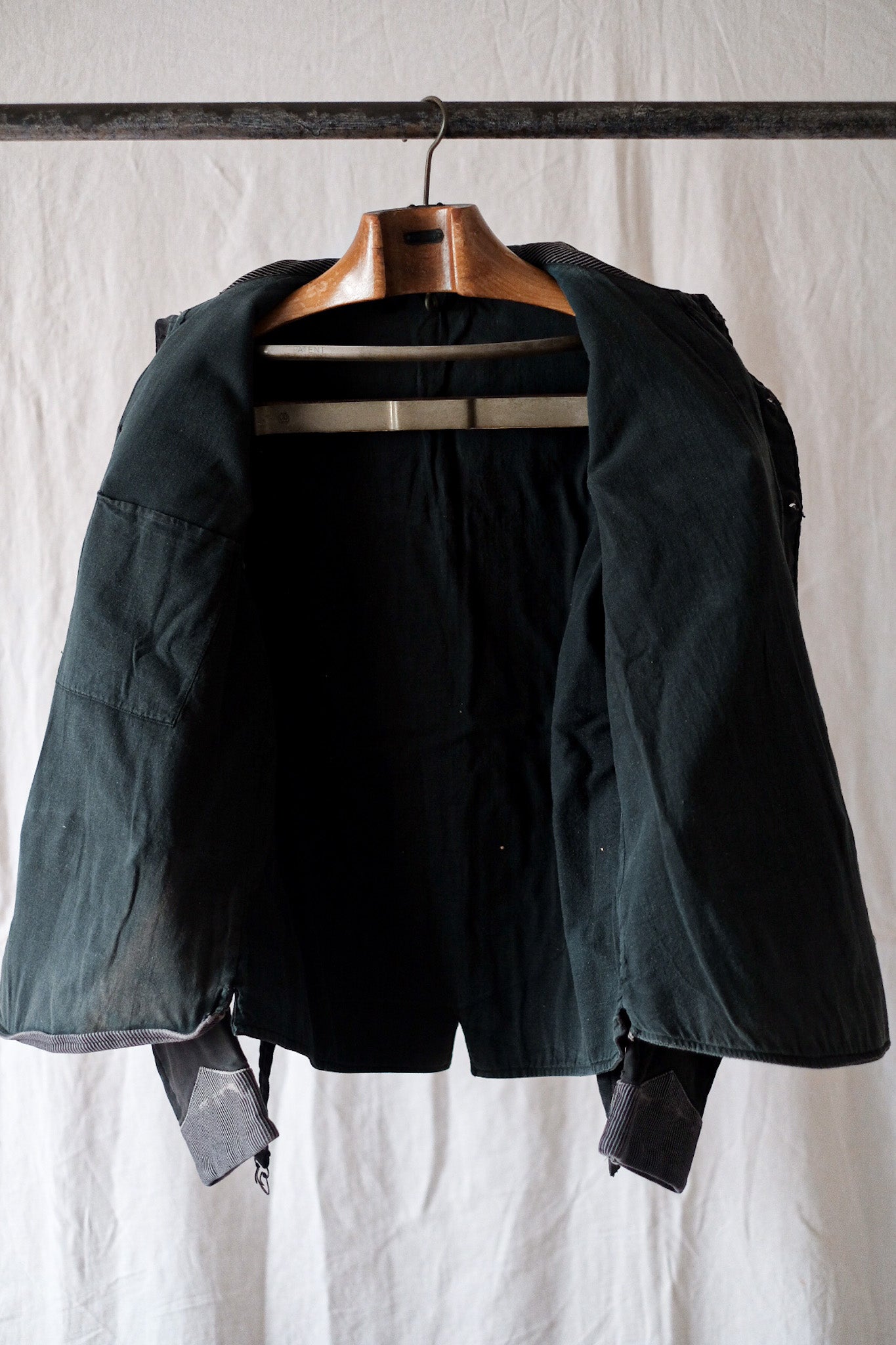 [〜50年代]比利時復古印刷的摩爾斯金雙胸部工作夾克