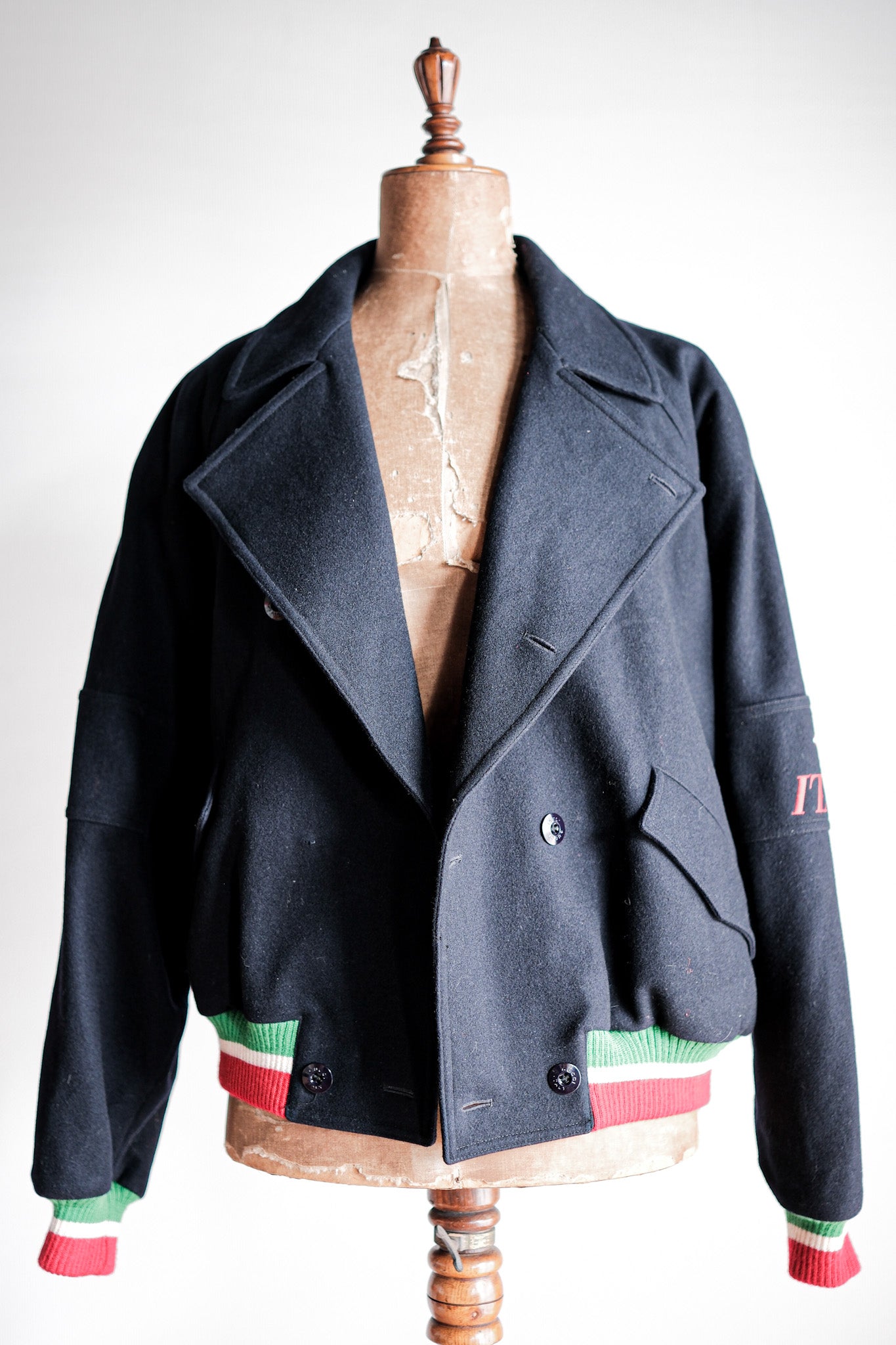 [~ 80's] Old Gucci Double Poignant la laine italienne Blouson Taille.50