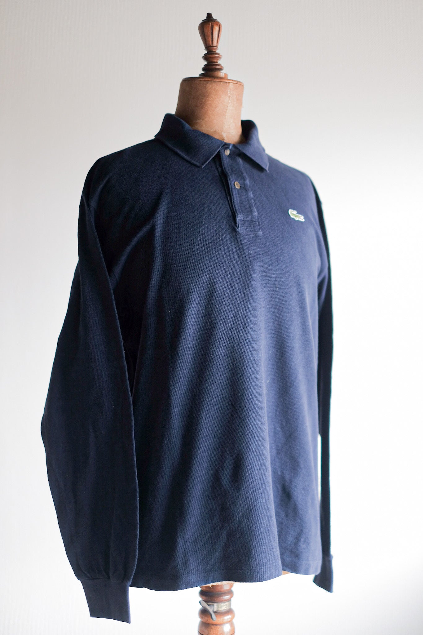 [~ 80's] Chemise Lacoste L/S Polo Shirt Size.5 "Navy"