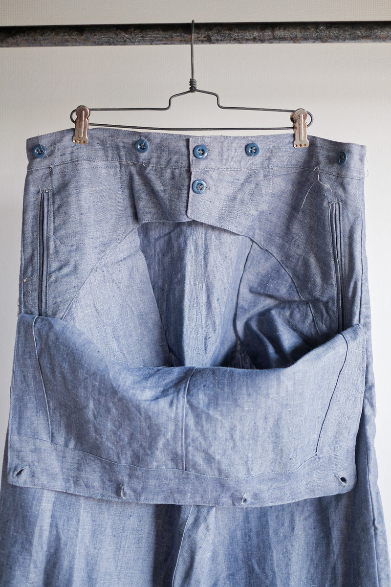 [~ 50's] กองทัพเรือฝรั่งเศส Ramie Linen Sailor Pant "Dead Stock"