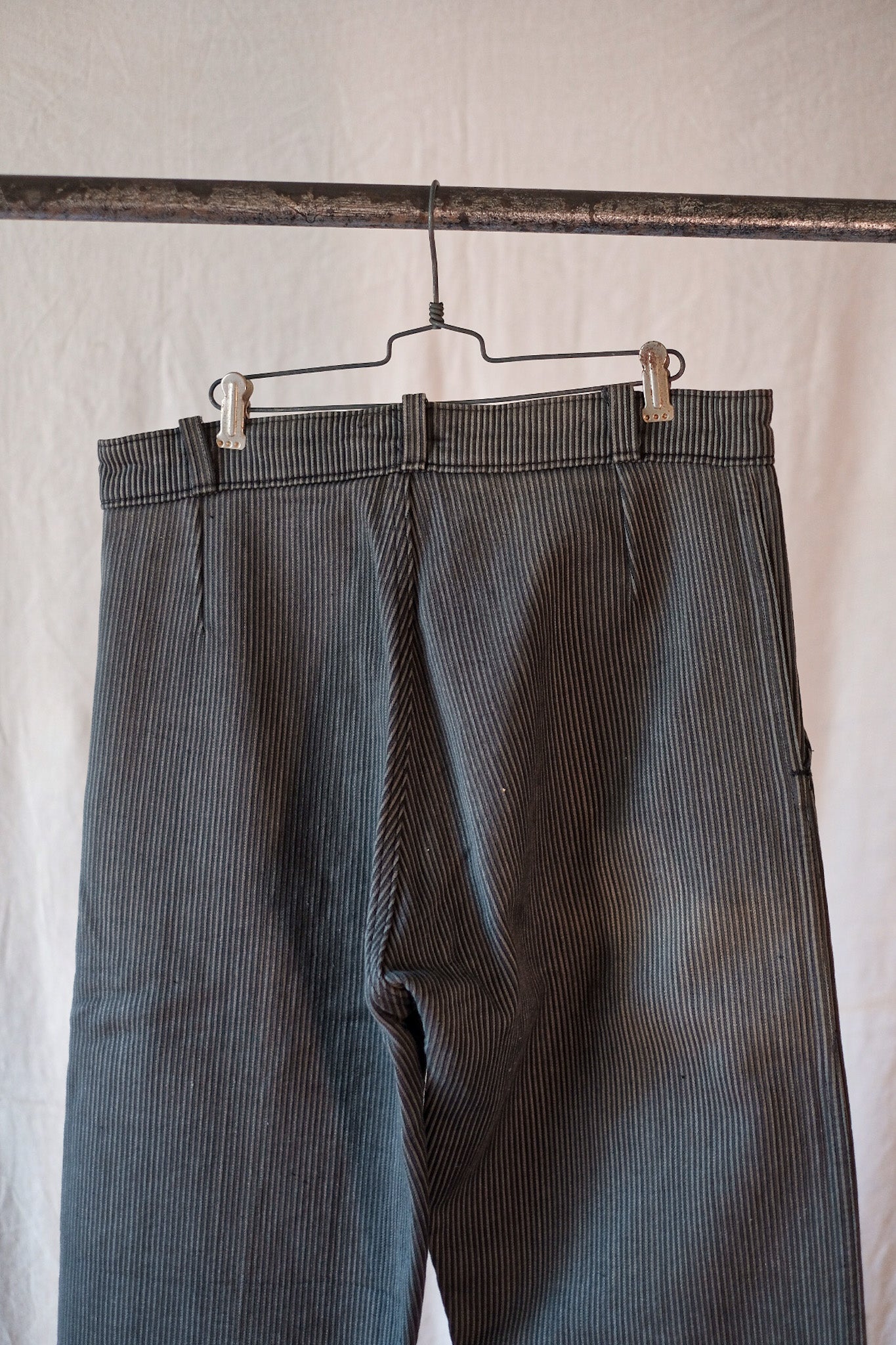 【~40's】French Vintage Gray Cotton Pique Work Pants