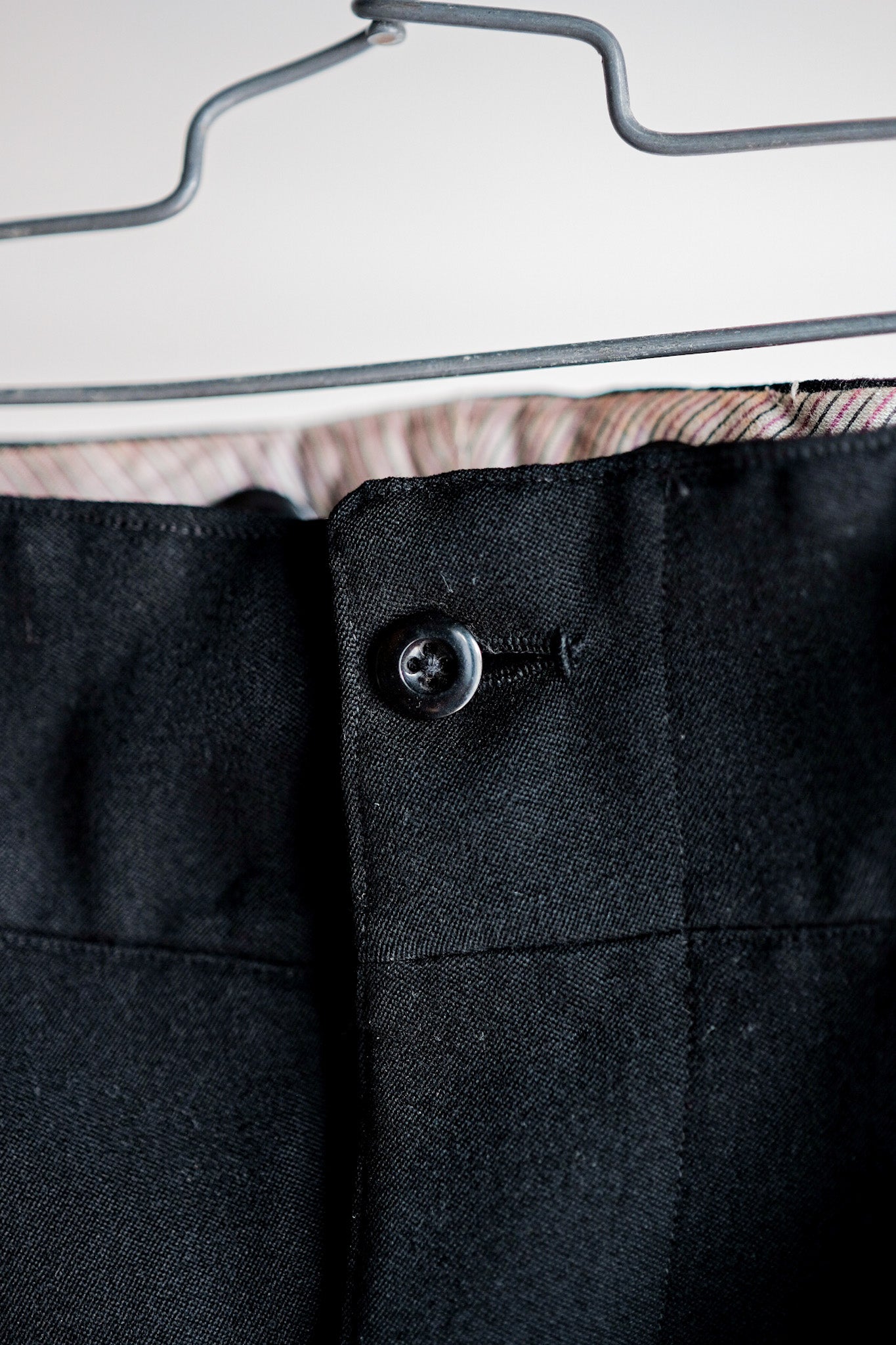 [~ 40's] French Vintage Black Wool Trousers