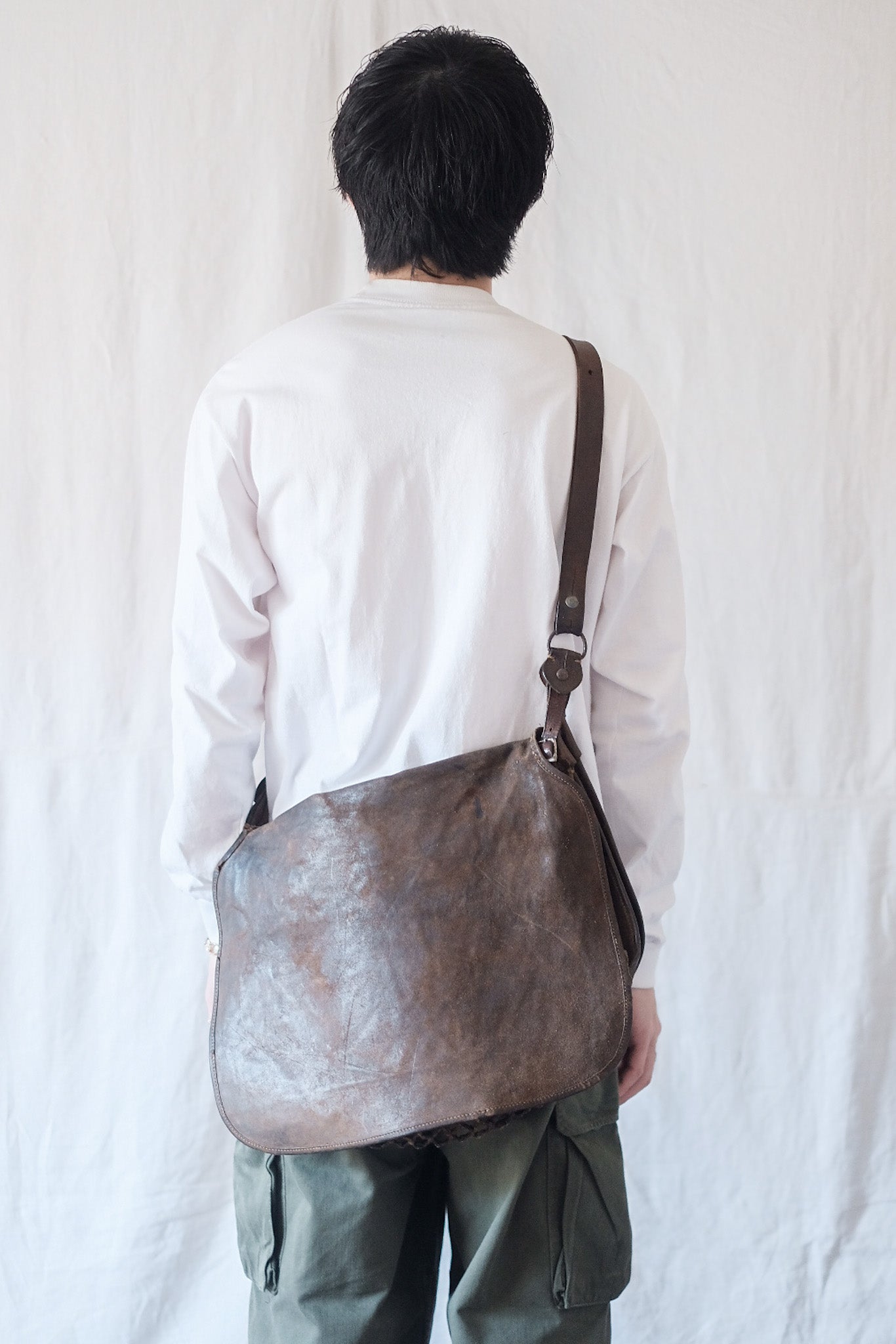 [~ 30's] French Vintage Fishing Leather Bag