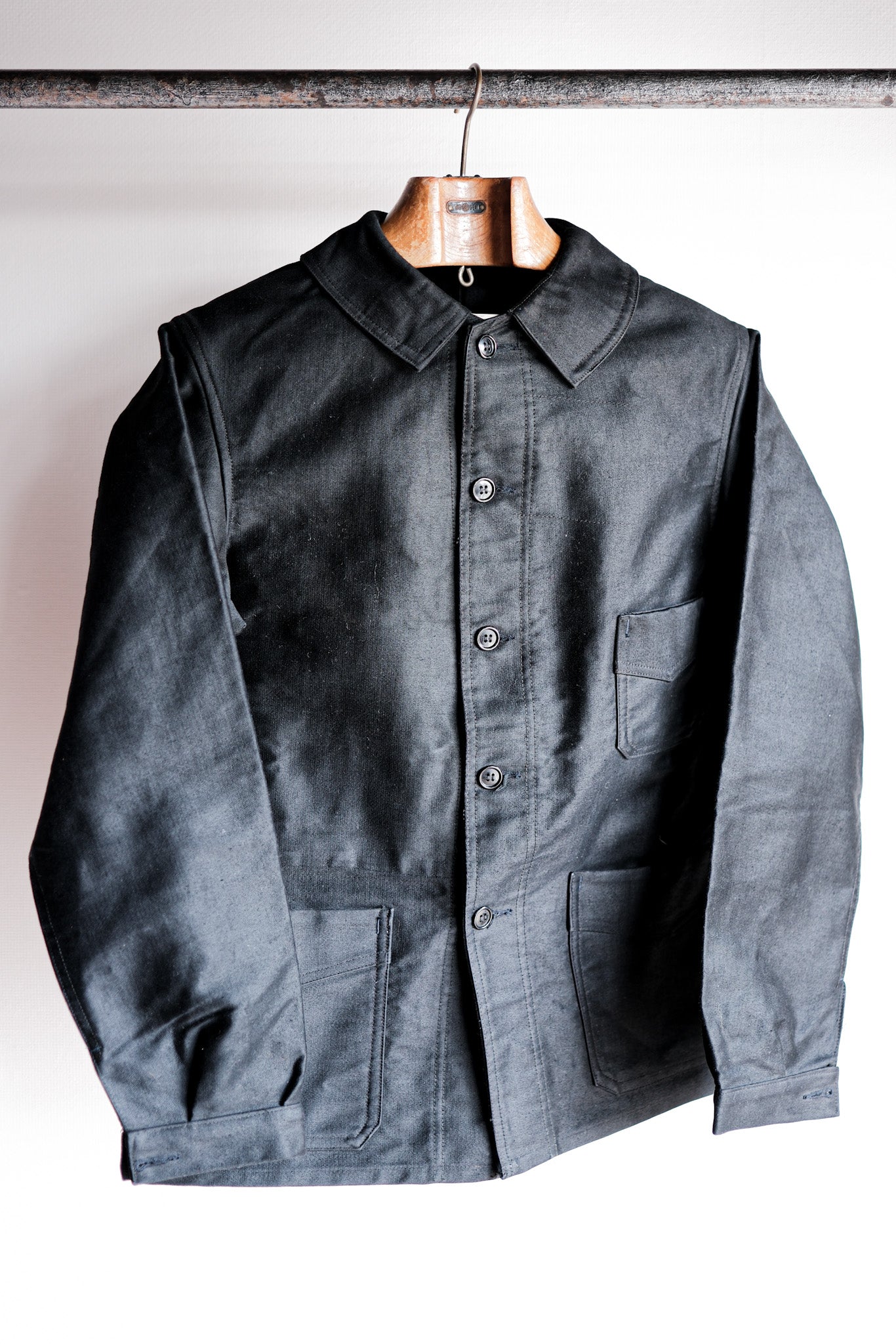 ［~50's］French Vintage Black Moleskin Work Jacket "Dead Stock"