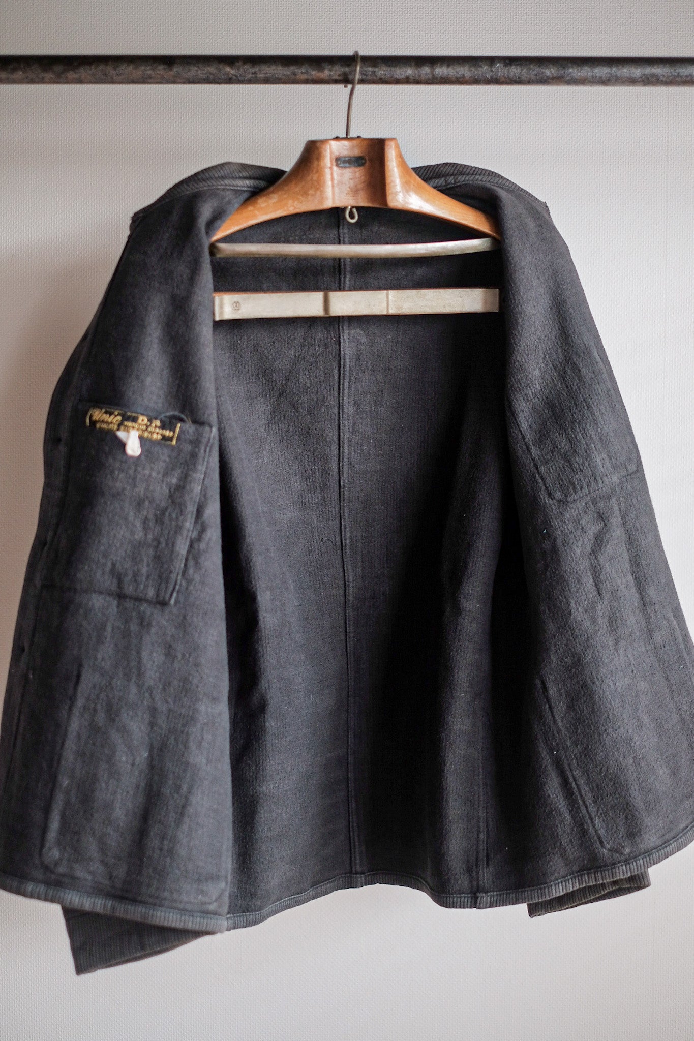 [~ 50's] French Vintage Gray Cotton Pique Work Jacket