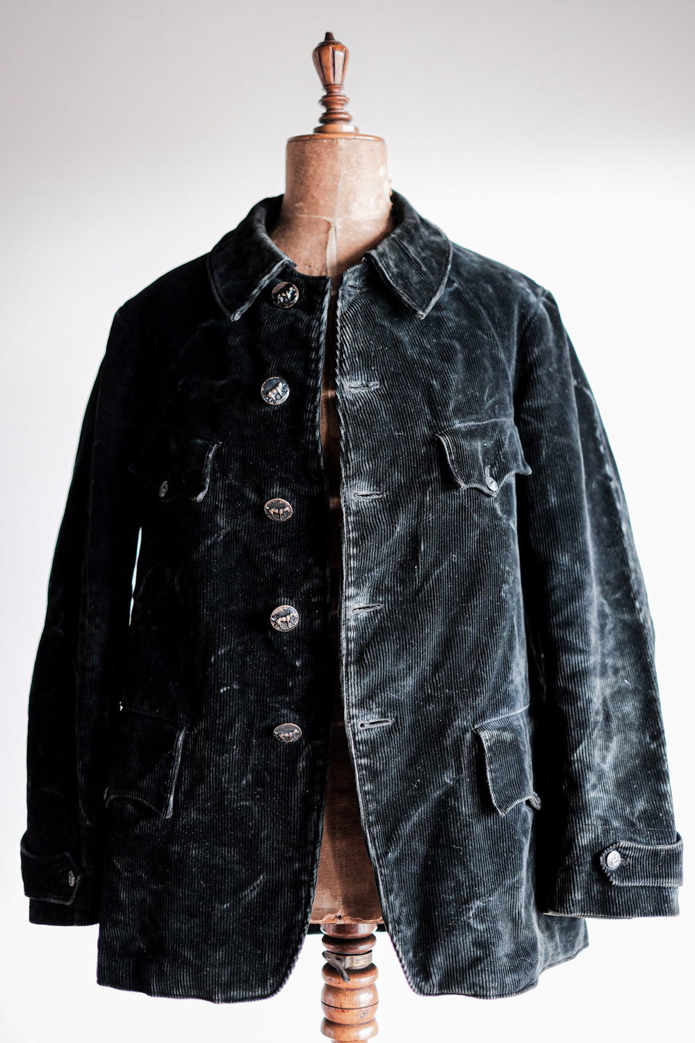 【~40's】French Vintage Black Corduroy Hunting Jacket